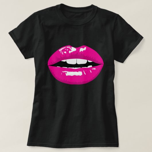 Giant Lip Lipstick Queen Black T-Shirt (Design voorkant)