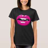 Giant Lip Lipstick Queen Black T-Shirt (Voorkant)