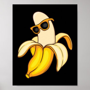 Giant Long Yellow Banana die zomerzonnebrillen dra Poster