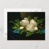 Giant Magnolia op een blauwe vlinderdoek Briefkaart (Voorkant / Achterkant)