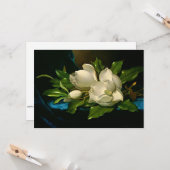 Giant Magnolia op een blauwe vlinderdoek Kaart (Voorkant / Achterkant in situ)