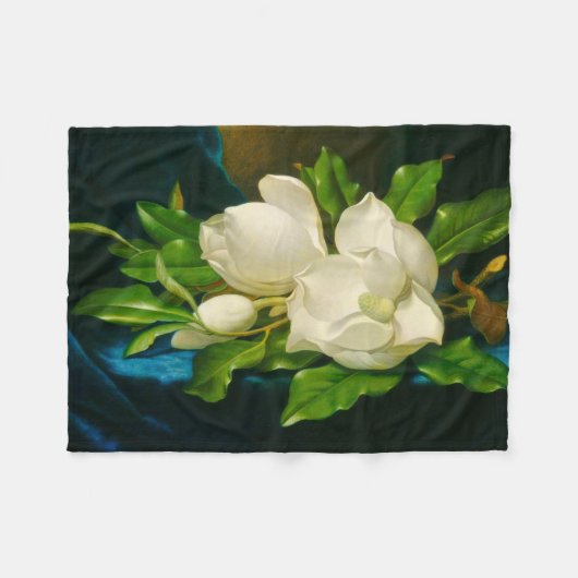 Giant Magnolias Martin Johnson Heade Fine Art Fleece Deken (Voorkant (Horizontaal))