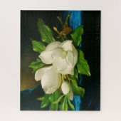 Giant Magnolias op een blauw fluwelen doek (Heade) Legpuzzel (Verticaal)