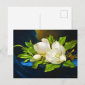 Giant Magnolias op een blauw Velvet Canvas Briefkaart (Voorkant / Achterkant)