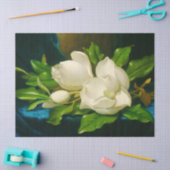 Giant Magnolias op een Blauwe Velvet Cloth Decoupa Tissuepapier (Craft)