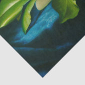 Giant Magnolias op een Blauwe Velvet Cloth Decoupa Tissuepapier (Detail)