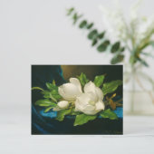 Giant Magnolias op een blauwe vlinderdoek Briefkaart (Staand voorkant)