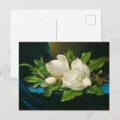 Giant Magnolias op een blauwe vlinderdoek Briefkaart (Voorkant / Achterkant)