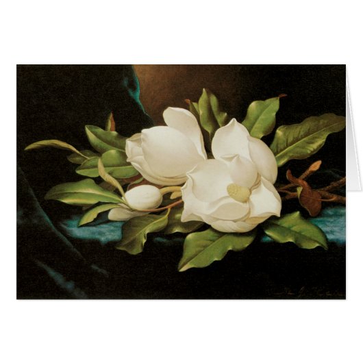 Giant Magnolias op een blauwe vlinderkast van MJ H (Voorkant Horizontaal)