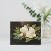 Giant Magnolias op een blauwe vlinderkast van MJ H Briefkaart (Staand voorkant)