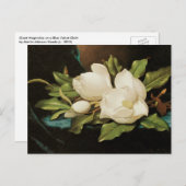 Giant Magnolias op een blauwe vlinderkast van MJ H Briefkaart (Voorkant / Achterkant)