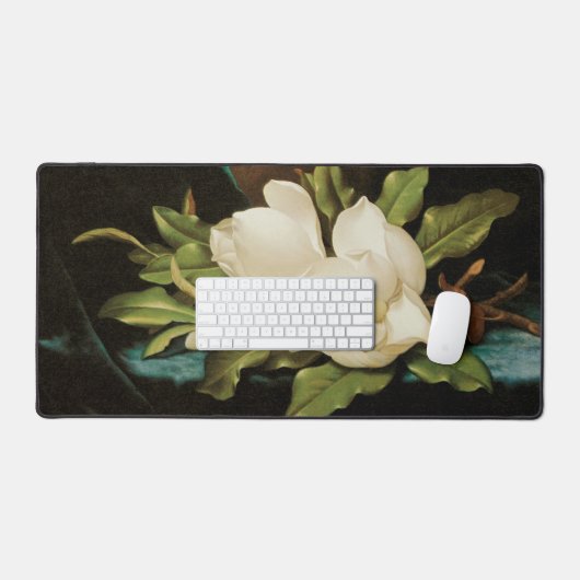 Giant Magnolias op een blauwe vlinderkast van MJ H Bureaumat (Keyboard & Muis)