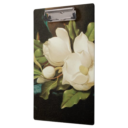 Giant Magnolias op een blauwe vlinderkast van MJ H Klembord (Links)