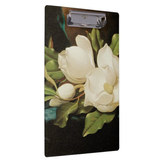 Giant Magnolias op een blauwe vlinderkast van MJ H Klembord (Rechts)