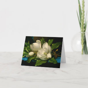 Giant Magnolias op een Blue Velvet Cloth Note Card Kaart