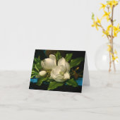 Giant Magnolia's op een Blue Velvet Cloth Note-Kaa Kaart (Gele Bloem)