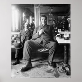 Giant Man Drink een bier, 1910.  foto Poster