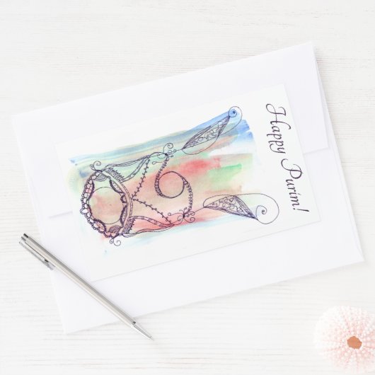 Giant Megillah Scroll Purim Rechthoekige Sticker (Envelop)