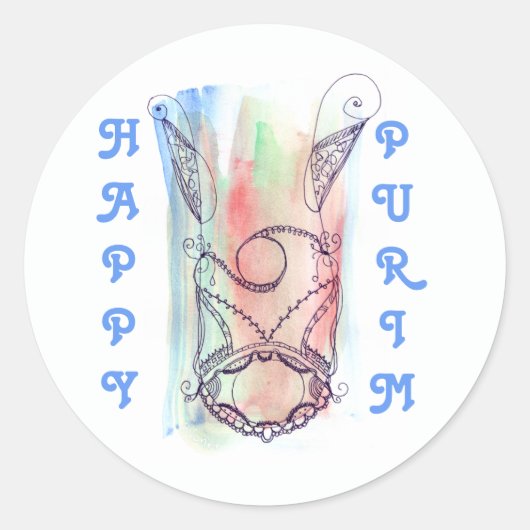 Giant Megillah Scroll Purim Ronde Sticker (Voorkant)