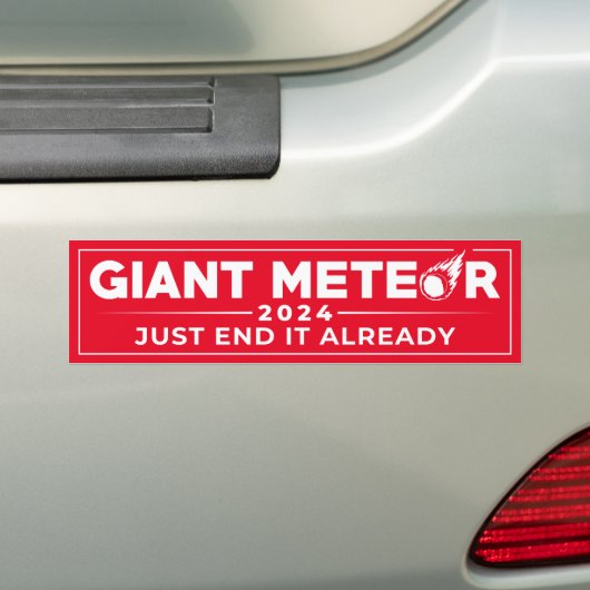 Giant Meteor 2024 grappige verkiezing 2024 Bumpersticker (Op auto)