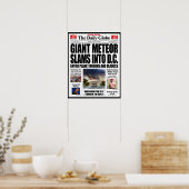 Giant Meteor Slams DC - Grappig Anti Trump Fake Ni Poster (Keuken)