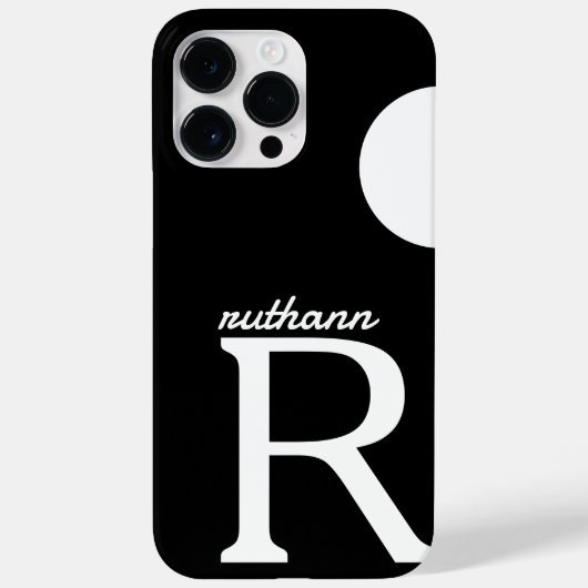 Giant Monogram Simple Black en White Case-Mate iPhone Case (Achterkant)