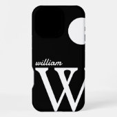 Giant Monogram Simple Black en White iPhone Hoesje (Achterkant)