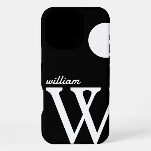 Giant Monogram Simple Black en White iPhone Hoesje (Achterkant)