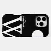 Giant Monogram Simple Black en White iPhone Hoesje (Achterkant horizontaal)