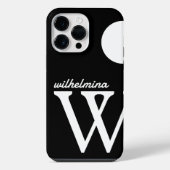 Giant Monogram Simple Black en White iPhone Hoesje (Achterkant)