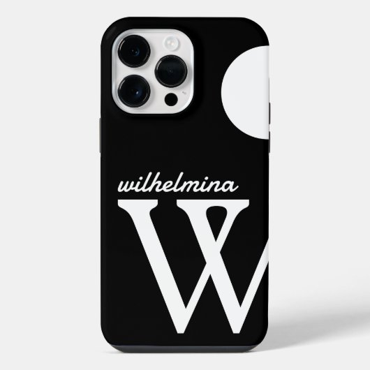 Giant Monogram Simple Black en White iPhone Hoesje (Achterkant)