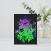 Giant Monster Catzilla aanvallen Cat Skyline Briefkaart (Staand voorkant)