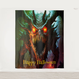 Giant Monster Halloween Achtergrond Wandkleed
