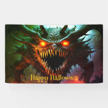 Giant Monster Halloween Banner