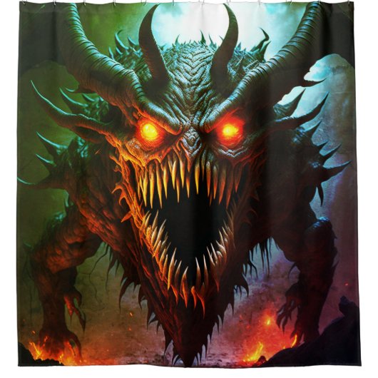 Giant Monster Halloween Douchegordijn (Voorkant)