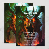 Giant Monster Halloween Party Uitnodiging (Voorkant / Achterkant)