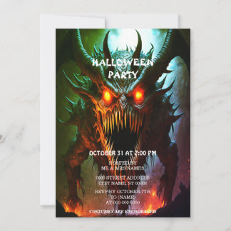 Giant Monster Halloween Party Uitnodiging