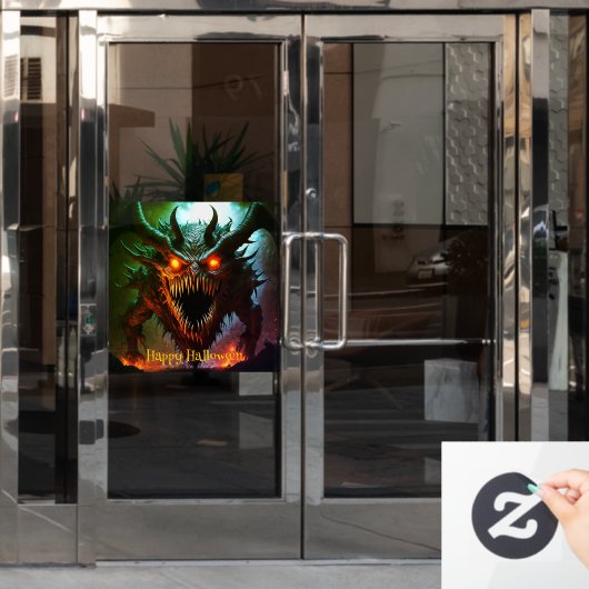 Giant Monster Halloween venster Cling Raamsticker (Kantoordeur)