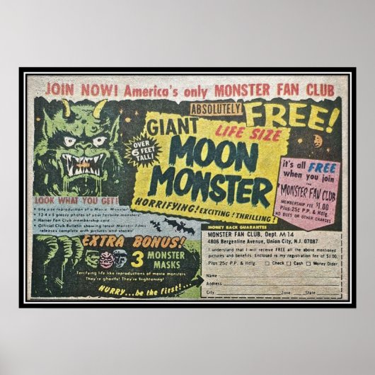 Giant Moon Monster Ad Poster (Voorkant)