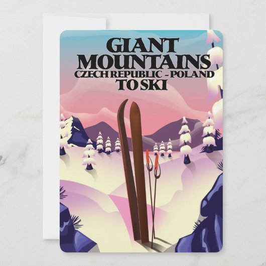 Giant Mountains Poland reisposter. (Achterkant)