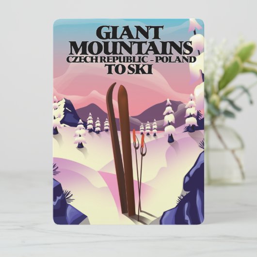 Giant Mountains Poland reisposter. (Staand voorkant)