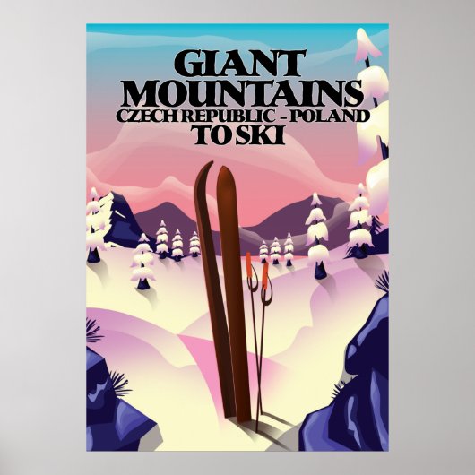 Giant Mountains Poland reisposter. Poster (Voorkant)