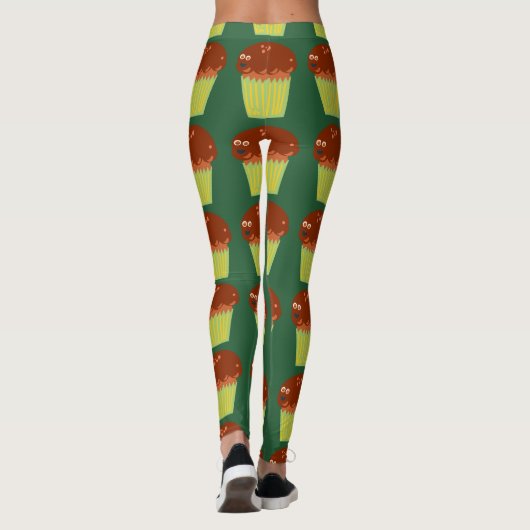 Giant Muffin Fun Cartoon Pattern Leggings (Achterkant)