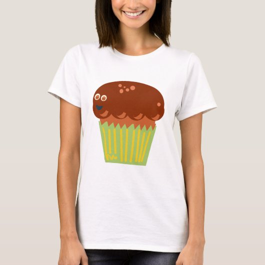 Giant Muffin Karakter Grappige Cartoon T-shirt (Voorkant)