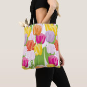 Giant Multicolor Tulip Print Tote Bag (Dichtbij)