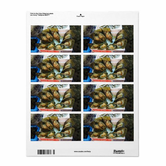 Giant Mussels Tsukiji Fish Market, Tokyo, Japan Etiket (Full Sheet)