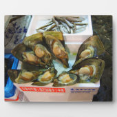 Giant Mussels Tsukiji Fish Market, Tokyo, Japan Fotoplaat (Voorkant)