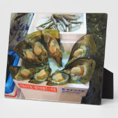 Giant Mussels Tsukiji Fish Market, Tokyo, Japan Fotoplaat (Zijkant)