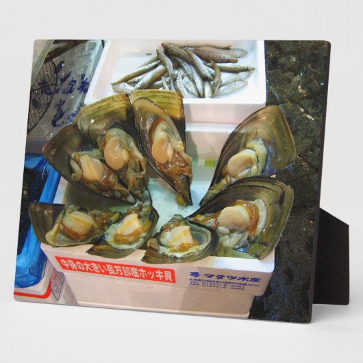 Giant Mussels Tsukiji Fish Market, Tokyo, Japan Fotoplaat (Zijkant)