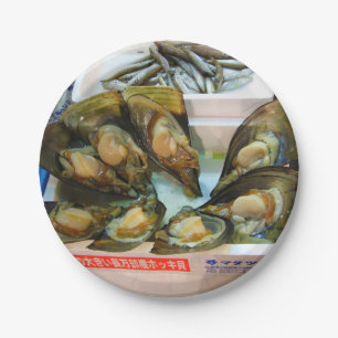 Giant Mussels Tsukiji Fish Market, Tokyo, Japan Papieren Bordje